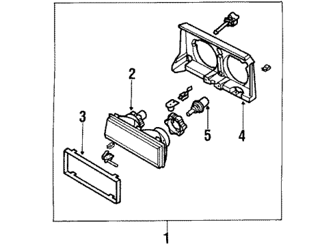 1988 Oldsmobile Cutlass Supreme Headlamps Lens, Headlamp (W/Housing) Diagram for 16507496