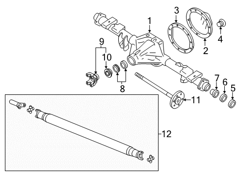 2016 GMC Sierra 1500 Axle Housing - Rear Axle Housing Diagram for 22876125