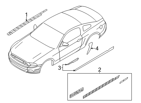 2014 Ford Mustang Stripe Tape Quarter Stripe Diagram for CR3Z-6320000-AP