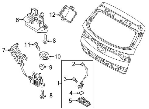 2021 Kia Sportage Parking Aid Power Tail Gate Power Latch Assembly Diagram for 81230D9100