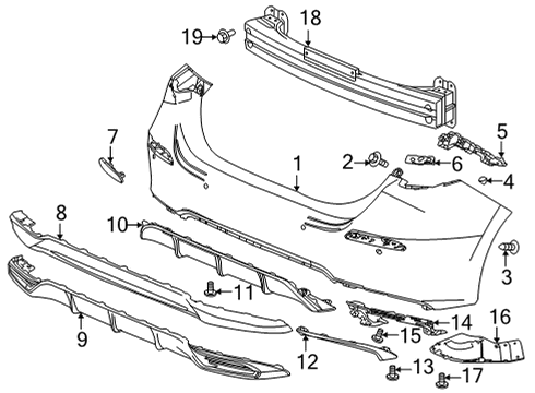 2022 Honda Civic Bumper & Components - Rear Beam Comp, Rear Bu Diagram for 71530-TBA-A10