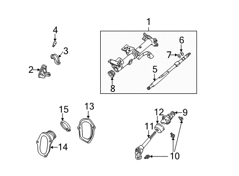 2001 Toyota Highlander Steering Column & Wheel, Steering Gear & Linkage Upper Shaft Diagram for 45210-48010