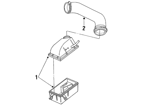1991 Ford Ranger Air Intake Duct Diagram for F17Z-9B659-A