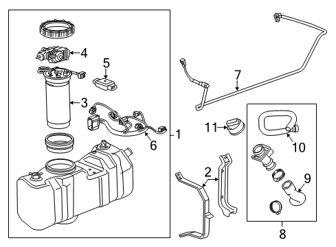 2014 Chevrolet Express 2500 Emission Components Tank Asm-Emission Reduction Fluid Diagram for 23126079