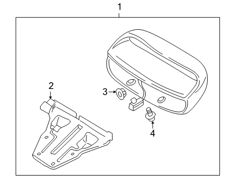2000 Kia Spectra High Mount Lamps Bracket Diagram for 0K2DJ5158C