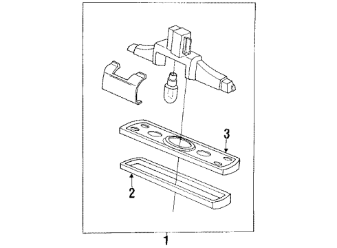 1993 Honda Accord License Lamps Light Assy., License Diagram for 34100-SM4-013