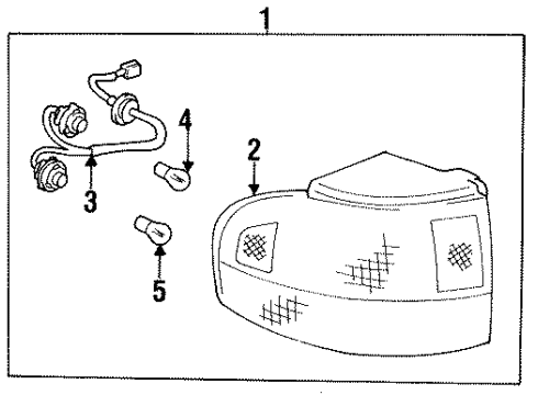 1994 Toyota Camry Tail Lamps Socket & Wire Diagram for 81555-06020