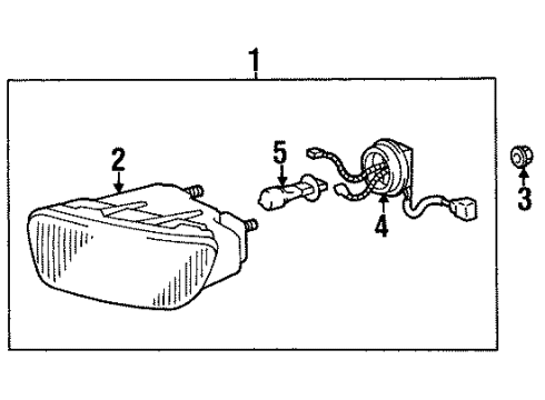 1999 Toyota Avalon Bulbs Fog Lamp Assembly Diagram for 81210-AC010