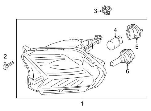 2017 Ford Escape Bulbs Park Lamp Assembly Diagram for GJ5Z-13200-D