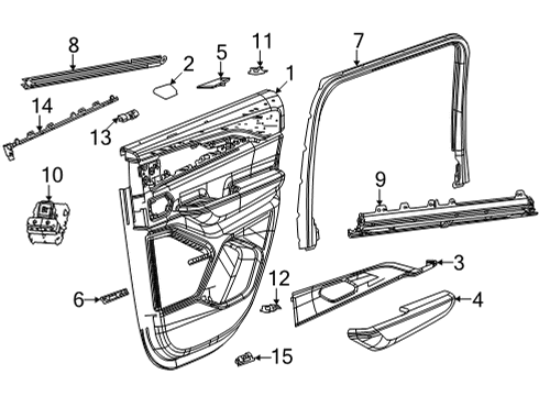 2021 Jeep Grand Cherokee L Interior Trim - Rear Door DOOR Diagram for 68458003AB