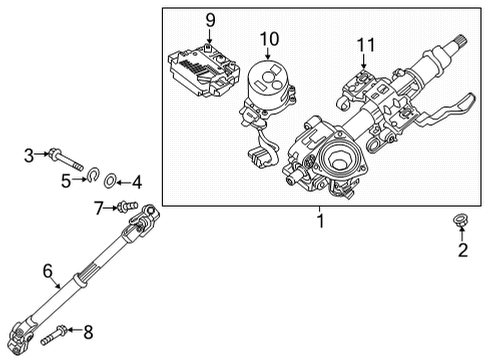 2020 Kia Niro EV Steering Column & Wheel, Steering Gear & Linkage Controller Assembly-MDPS Diagram for 56340Q4000