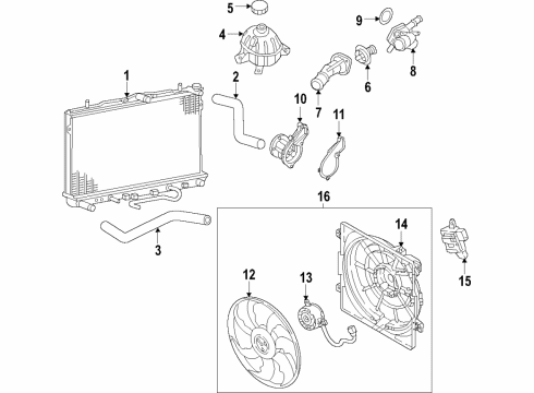 2018 Hyundai Tucson Cooling System, Radiator, Water Pump, Cooling Fan Tap Bolt Diagram for 25395-1D008