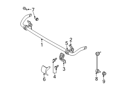 2006 Dodge Magnum Stabilizer Bar & Components - Front INSULATOR-Heat Diagram for 4782817AB