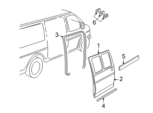 1996 Chevrolet P30 Side Loading Door & Components, Exterior Trim Lower Weatherstrip Diagram for 22790770