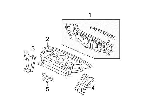 2004 Acura TSX Rear Body Gusset, Right Rear Bulkhead Diagram for 66511-SEA-000ZZ