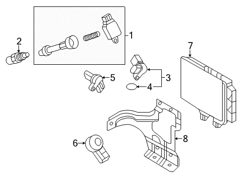 2017 Nissan Armada Powertrain Control Ignition Coil Assembly Diagram for 22448-1LA0A