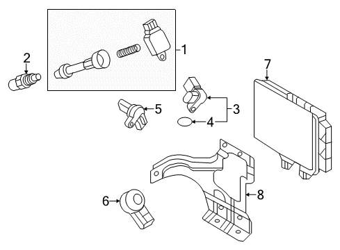 2017 Nissan Armada Powertrain Control Ignition Coil Assembly Diagram for 22448-1LA0B