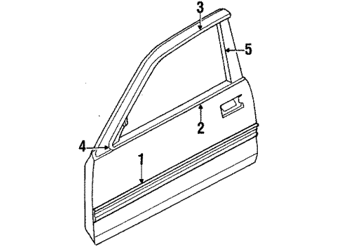 1985 Honda Prelude Door & Components Mirror Assembly, Passenger Side Remote Control Door (Murakami) Diagram for 88150-SB0-682