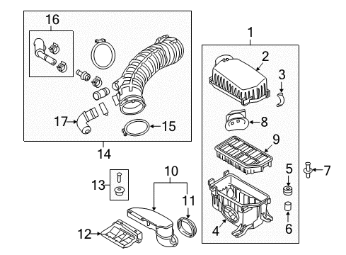 2015 Kia Forte Koup Filters Body-Air Cleaner Diagram for 28112A2550