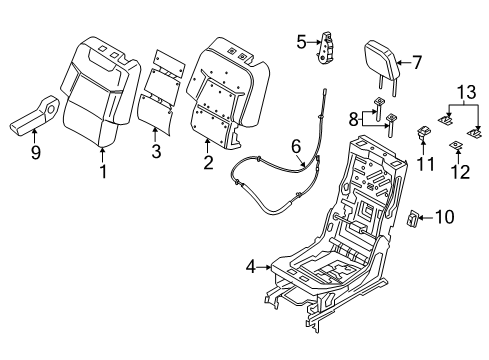 2020 Ford Explorer Second Row Seats Seat Back Heater Diagram for LB5Z-14D696-G