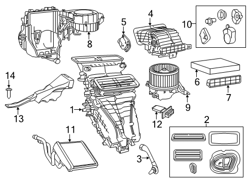 2015 Ram ProMaster City A/C Evaporator & Heater Components Duct-Floor Diagram for 68263173AA