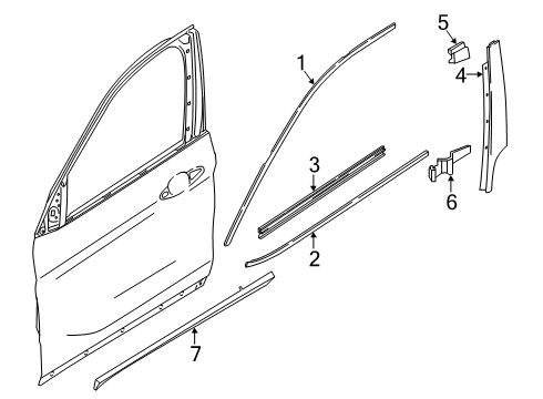 2020 BMW X2 Exterior Trim - Front Door Window Frame Cover, Front Left Door Diagram for 51337420809