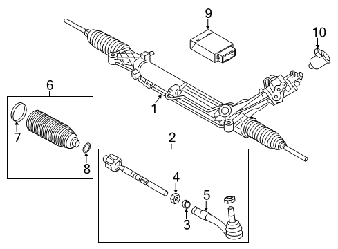 2017 BMW M6 Steering Column & Wheel, Steering Gear & Linkage Exchange Hydro Steering Gear Diagram for 32102284987