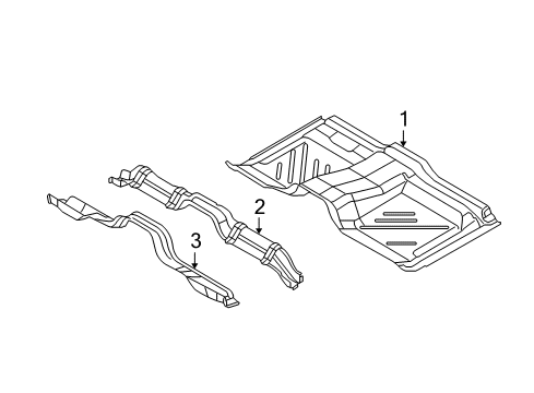 2008 Ford Expedition Floor & Rails Front Floor Pan Diagram for 7L1Z-7811135-C
