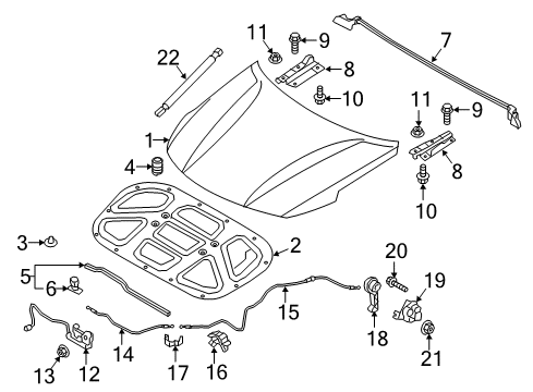 2016 Kia Optima Hood & Components Lifter-Hood Diagram for 81161D5000