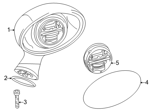 2000 BMW Z3 Mirrors Convex Mirror Glass Diagram for 51162693066