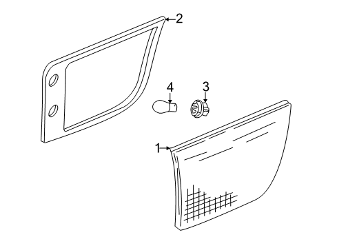2000 BMW X5 Tail Lamps Rear Light In Trunk Lid, Right Diagram for 63218383184