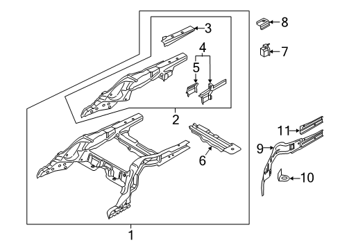 2018 BMW 640i xDrive Gran Turismo Rear Floor & Rails Holder, Brake Hose, Left Diagram for 41007413083