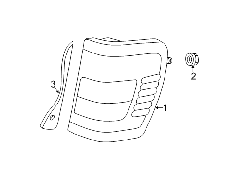 2003 Jeep Grand Cherokee Combination Lamps Lamp-Tail Stop Turn Diagram for 55155139AG