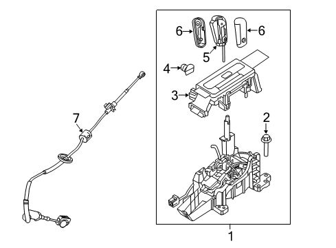 2010 Ford F-150 Gear Shift Control - AT Shift Control Cable Diagram for 5L3Z-7E395-BA