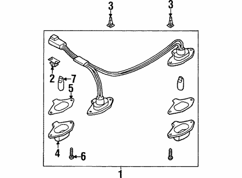 1998 Infiniti I30 Bulbs Lamp Assembly-Licence Diagram for 26510-40U00