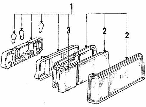 1984 Toyota Celica Tail Lamps Lens Diagram for 81551-14431