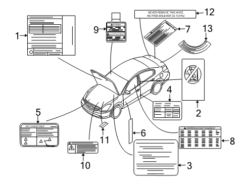 2008 Nissan Altima Information Labels Label-Air Con Diagram for 27090-JA800