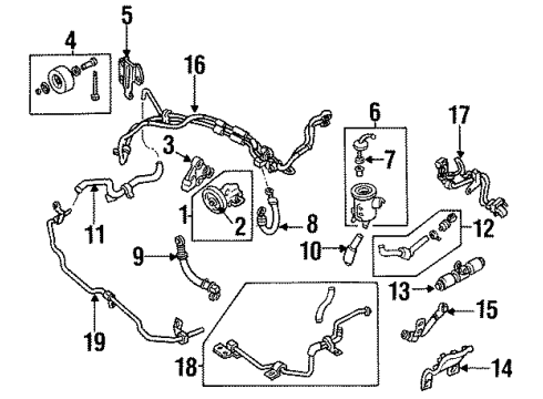 1994 Infiniti Q45 P/S Pump & Hoses Power Steering Hose & Tube Assembly Diagram for 49721-63U20