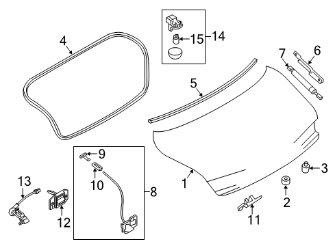 2019 Infiniti Q60 Trunk Seal-Trunk Lid Diagram for 90820-5CA1A