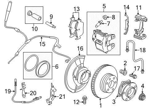 2011 BMW X6 Brake Components Rear Brake Pad Electronic Wear Sensor Diagram for 34356854168