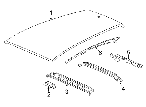 2017 Honda HR-V Roof & Components Arch A, Roof Diagram for 62141-T7W-A00ZZ