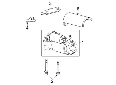 2000 Chevrolet K3500 Starter Shield-Starter Heat Diagram for 12668713