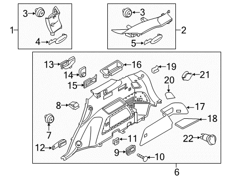 2018 Kia Sorento Interior Trim - Quarter Panels Luggage Cup Holder, Left Diagram for 85733C5200BGG