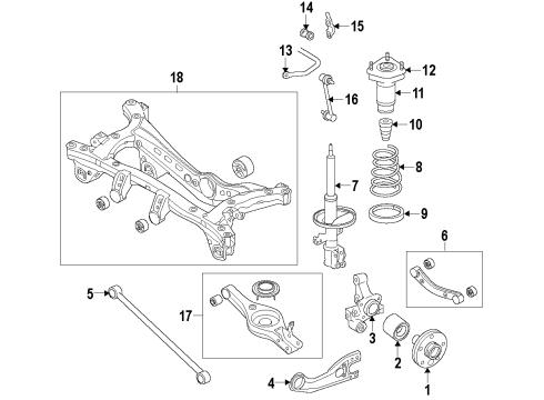 2016 Kia Sportage Rear Suspension Components, Lower Control Arm, Stabilizer Bar Link Assembly-Rear Stabilizer Diagram for 555302Z100