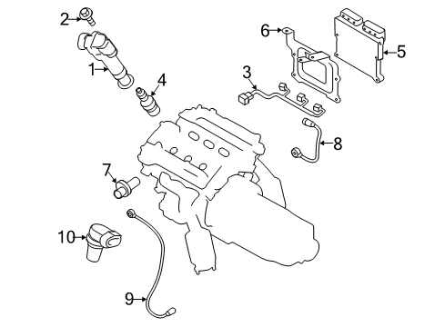 2016 Hyundai Genesis Coupe Powertrain Control Computer Brain Engine Control Module Diagram for 39115-3CKN8