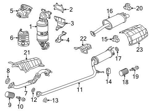 2015 Honda Civic Exhaust Components Pipe B, Exhaust Diagram for 18220-TR7-A02