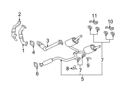 2006 Chevrolet Monte Carlo Exhaust Components Exhaust Muffler Assembly (W/ Exhaust Pipe & Tail Pipe) Diagram for 19180850