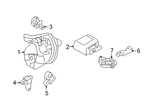 2010 Ford Taurus Air Bag Components Passenger Inflator Module Diagram for AG1Z-54044A74-A