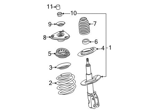 Diagram for 2009 Buick Lucerne Struts & Components - Front