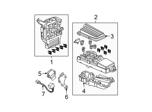 2008 Acura TSX Electrical Components Box Assembly, Relay Diagram for 38250-SEC-A04